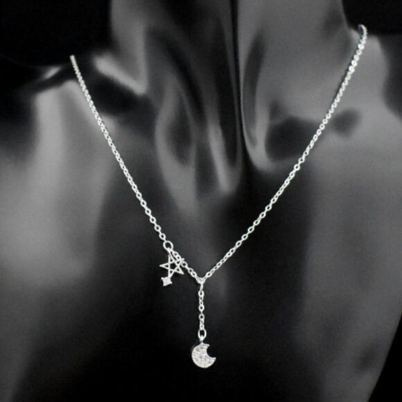 Moon & Star Pendant Necklace - Picture 3 of 4